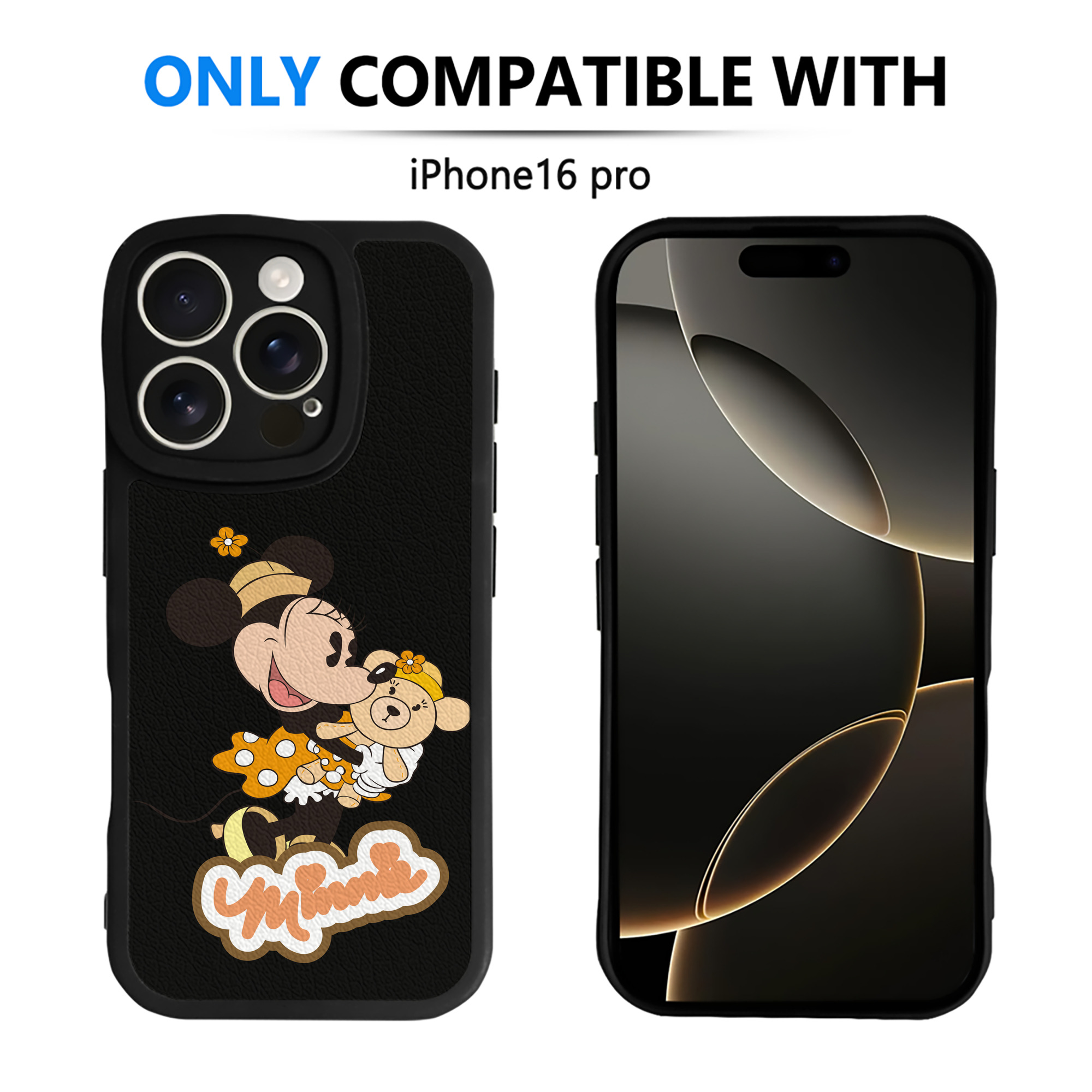 （画像用） ミッキーマウス Mickey Mouse 【iPhone 16シリーズ対応】シリコンスマホケース（レザー調） 材質：シリコン